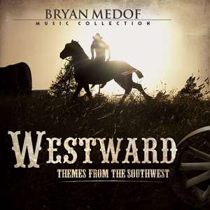 Themes from the Southwest. Photo of a cowboy riding along a field to a barn with a wagon wheel in the foreground.